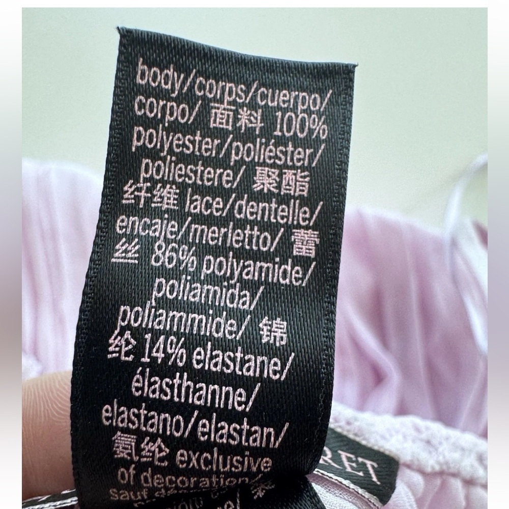 Victoria's Secret Pleated Teddy Babydoll Lilac Pink whimsy fairy Lingerie Dress - Picture 6 of 6